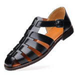 Men's Soft Pointed Patent Leather Sandals